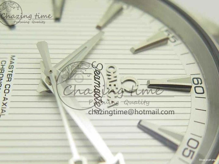 0307 Aqua Terra 150M SS VSF 1:1 Best Edition White Textured Dial Silver Markers on SS Bracelet A8500 Super Clone Chic 8041